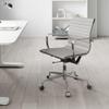 Mid Back Support with Arm Rest Office Ergonomic, Adjustable Swivel Vegan Leather Desk, Receptionist Chairs -Grey view 2