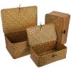 Rattan Storage Basket Makeup Organizer Multipurpose Container with Lid (S//L) view 4