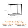 Amazon Basics 2-Shelf Stackable Storage, 13.3" D x 23.2" W x 22.2" H, Black view 3
