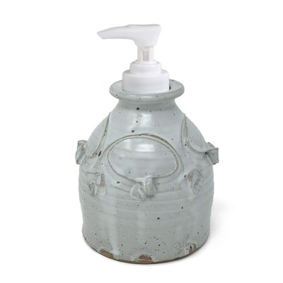 Anthony Stoneware Soap Lotion Dispenser, White