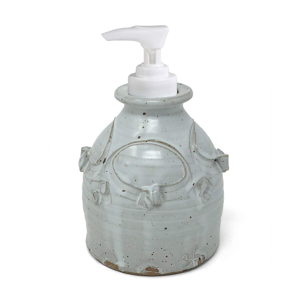 Anthony Stoneware Soap Lotion Dispenser, White