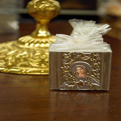 Beautiful Handmade Immaculate Heart of Mary Square Candle (2x2)