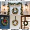 Sattiyrch 15" Wreath Hanger for Front Door,Sturdy Steel Wreath Door Hanger,Over The Door Hanger Hook (Black,4) view 3