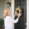 Sattiyrch 15" Wreath Hanger for Front Door,Sturdy Steel Wreath Door Hanger,Over The Door Hanger Hook (Black,4) view 4