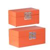 A&B Home Orange Decorative Box with Silver Accents, Set of 2 view 1