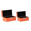 A&B Home Orange Decorative Box with Silver Accents, Set of 2 view 4