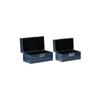 A & B Home Decorative Jewelry Boxes Organize Modern Oriental Style Set of 2 Blue with Silver Patterns 13.6" x 11.4" view 4