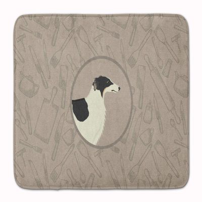 Caroline's Treasures CK2171RUG Borzoi In the Kitchen Machine Washable Memory Foam Mat, Bathroom Rug, Non-Slip Bath Mat, Durable Thick Washable Rugs for Kitchen, Bathroom Quick Dry, Decorative Artwork,