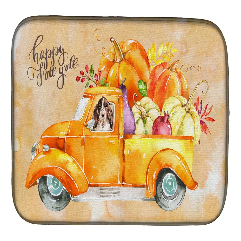 Caroline's Treasures CK2659DDM Fall Harvest Brown Parti Cocker Spaniel Dish Drying Mat Absorbent Dish Drying Mat Pad for Kitchen Counter Dish Drainer Mat for Countertop, 14 x 21", Multicolor