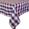 ULTIMATE TEXTILE -2 Pack- 72 x 120-Inch Rectangular Polyester Gingham Checkered Tablecloth, Burgundy and White view 1