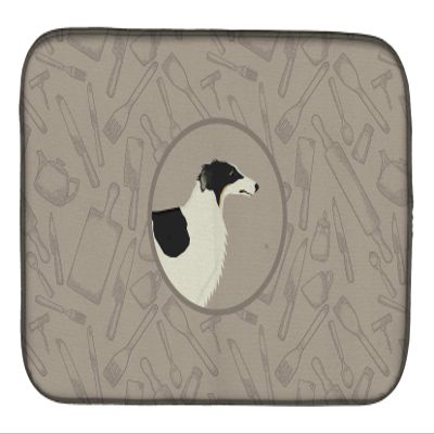 Caroline's Treasures CK2171DDM Borzoi In the Kitchen Dish Drying Mat Absorbent Dish Drying Mat Pad for Kitchen Counter Dish Drainer Mat for Countertop, 14 x 21", Multicolor