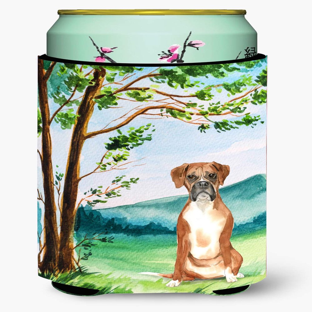 Caroline's Treasures CK2578TBC Under The Tree Boxer Tall Boy Hugger Can Cooler Sleeve Hugger Machine Washable Drink Sleeve Hugger Collapsible Insulator Beverage Insulated Holder