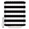 ALAGEO Black and White Stripe Shower Curtain Nautical Stripe Shower Curtains Bathroom Accessories Waterproof Fabric Bath Decor Extra Long Shower Curtain Set 72"x96" Black and White view 2