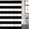 ALAGEO Black and White Stripe Shower Curtain Nautical Stripe Shower Curtains Bathroom Accessories Waterproof Fabric Bath Decor Extra Long Shower Curtain Set 72"x96" Black and White view 3