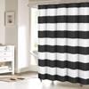 ALAGEO Black and White Stripe Shower Curtain Nautical Stripe Shower Curtains Bathroom Accessories Waterproof Fabric Bath Decor Shower Curtain Set Black and White Extra Long 72"x84" view 1