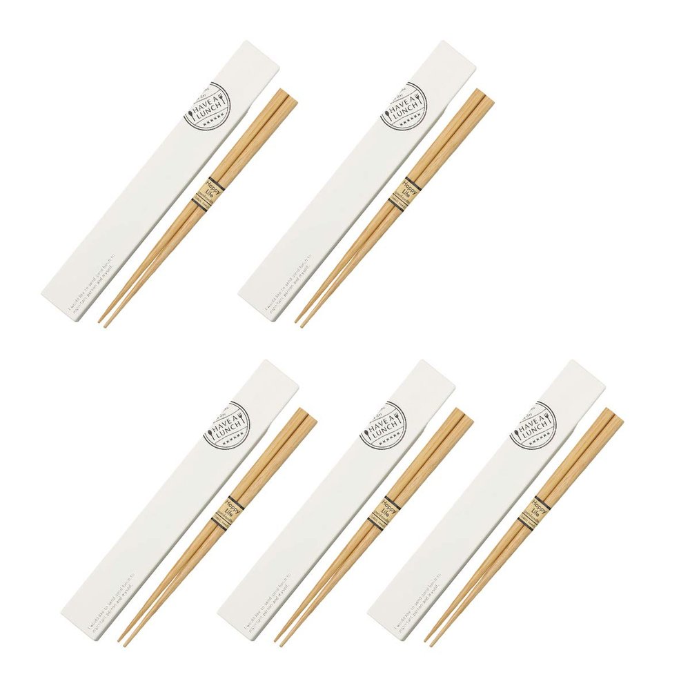 CtoC JAPAN Select CTC-119473 Chopsticks & Chopsticks Case Set, 1.1 x 7.6 x 0.6 inches (27 x 194 x 14 mm), 7.1 inches (180 mm), Chopsticks and Case Set, Have a Lunch White,