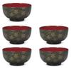 CtoC JAPAN Select CTC-724011 Bowl, Black, 5.9 x 3.0 inches (150 x 77 mm), Donburi, Cloth Bag Type, Black, Cherry Blossoms, Pack of 5 view 1