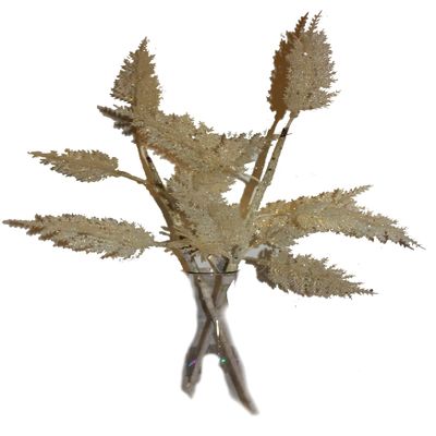 Country Silk Set of 2 16" Inch Christmas Pick, Fern Style, Delicate Decoration for the Holidays! (White)
