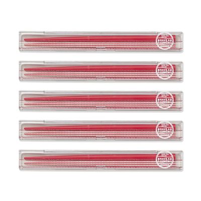 CtoC JAPAN Select CTC-119343 Chopsticks, Red, 0.9 x 7.7 x 0.5 inches (23 x 195 x 13 cm), Chopsticks & Chopsticks Case Set, Have a Lunch Border Red, 5 Pairs