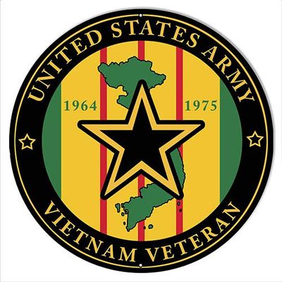 U.S.Army Vietnam Vet Military Metal Sign Rudy Edwards 1414 Round