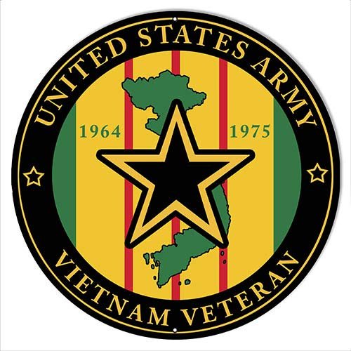U.S.Army Vietnam Vet Military Metal Sign Rudy Edwards 1414 Round