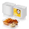 Fit Meal Prep 125 Pack 22 oz Plastic Nacho Trays, 2 Compartment Disposable Chip and Dip Holder, 8" x 6" Clear Nacho Containers, Ideal for Party Festival Carnival Concession Stand Movie Night Supplies view 1