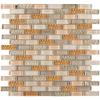 TBCDG-05 Small Random Brick Mix Beige/Orange Glass Mosaic Tile (10 Sheets) view 1