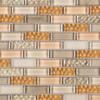 TBCDG-05 Small Random Brick Mix Beige/Orange Glass Mosaic Tile (10 Sheets) view 2