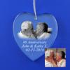 9 Pieces of Crystal Christmas Ornaments Smooth Edge Heart Personalized Laser Photo Engraving Anniversary Wedding Quinceaera First Communion HL096A (9) view 2