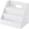 like-it MX-02 Storage Case, Organizer, Slim, Approx. W 10.2 x D 7.3 x H 7.2 inches (26 x 18.5 x 18.2 cm), All White, Opaque, Made in Japan, Tabletop Storage, Pen Holder view 1