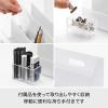 like-it MX-02 Storage Case, Organizer, Slim, Approx. W 10.2 x D 7.3 x H 7.2 inches (26 x 18.5 x 18.2 cm), All White, Opaque, Made in Japan, Tabletop Storage, Pen Holder view 3