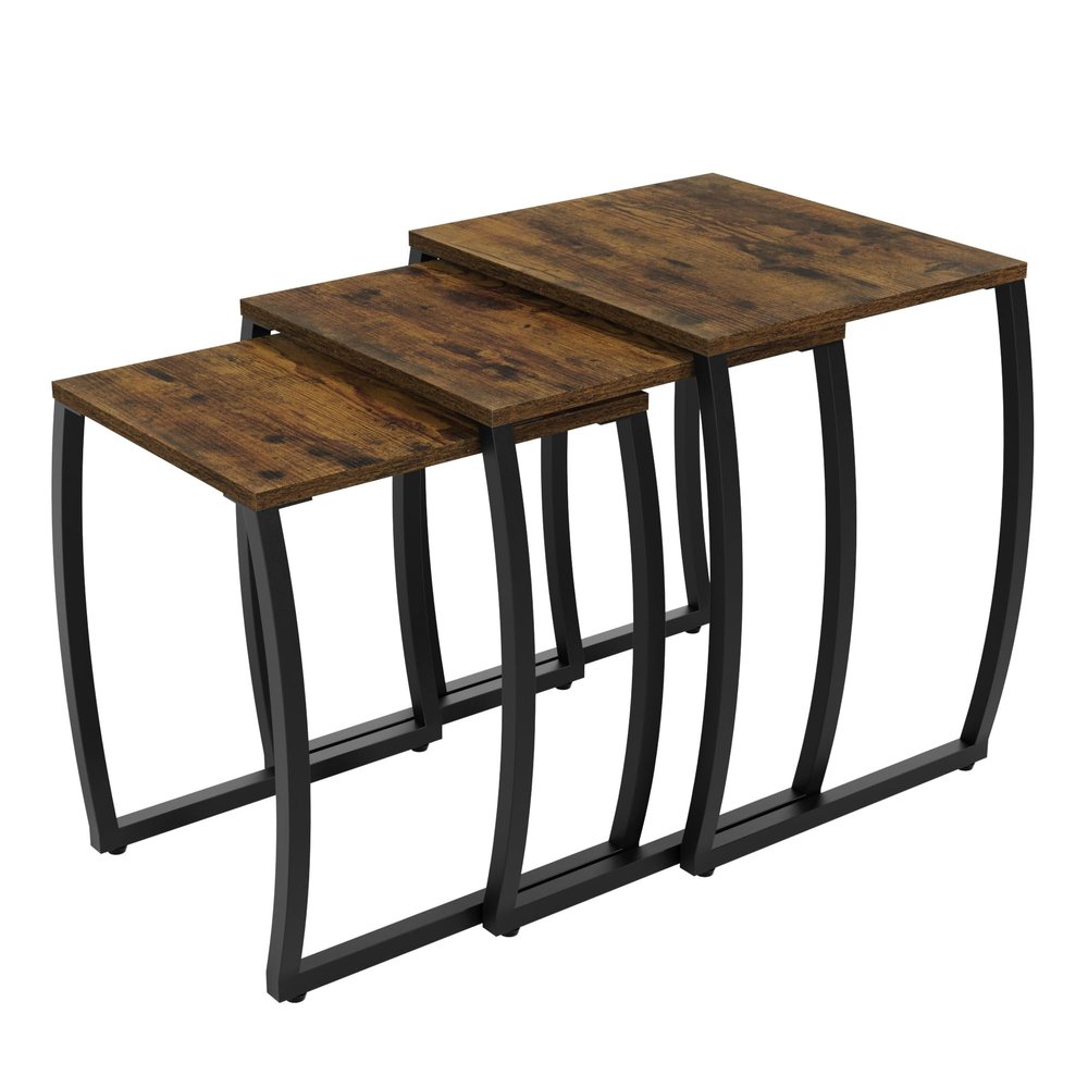 SRIWATANA Nesting Tables, Vintage Side End Tables Living Room, Coffee Snack Table Set of 3