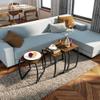 SRIWATANA Nesting Tables, Vintage Side End Tables Living Room, Coffee Snack Table Set of 3 view 4