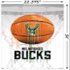 Trends International NBA Milwaukee Bucks - Drip Ball 20 Wall Poster, 22.375" x 34", Poster & Clip Bundle view 3