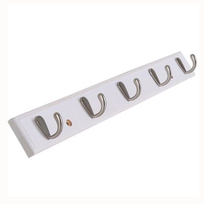 Panet Coat Rack Coat Rack Wall Hanging Wall Porch Entry Clothes Hook Living Room Solid Wood Shelf Multifunctional Bedroom Hanger (Color : White, Size : 60.5 * 6cm)