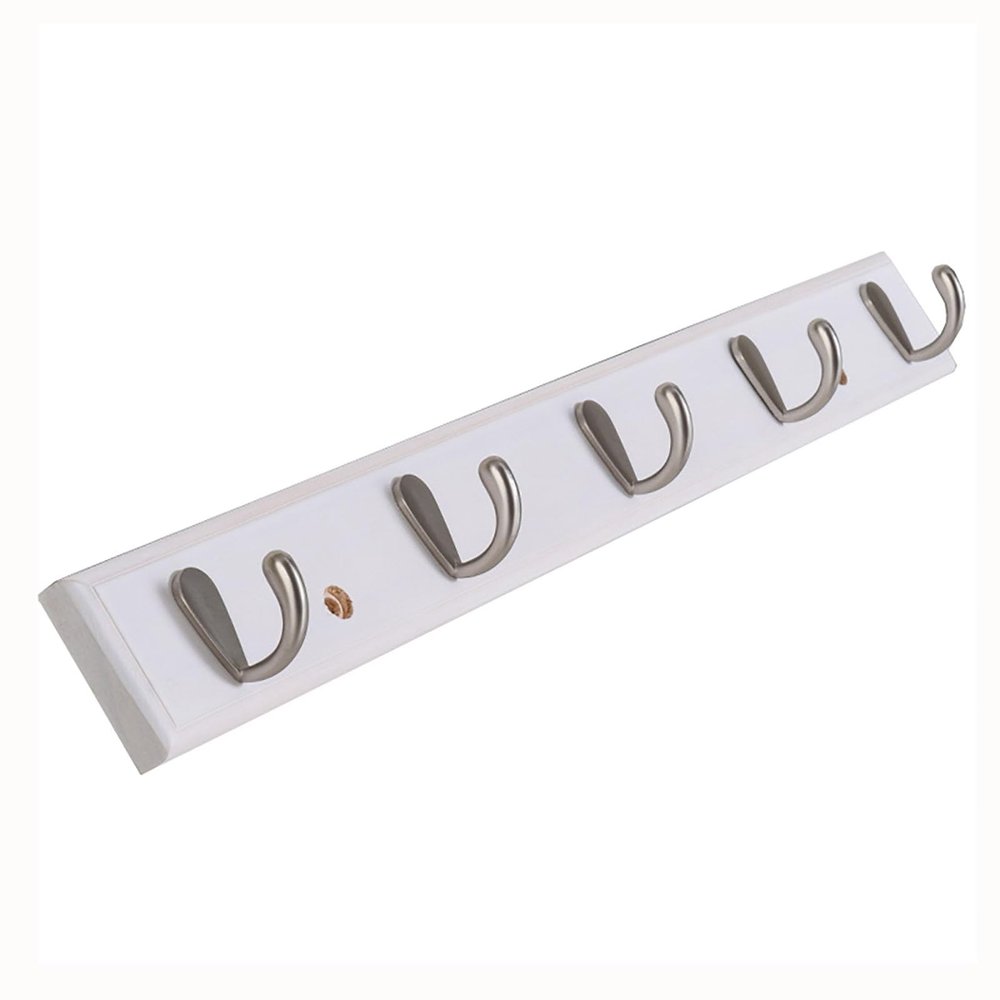 Panet Coat Rack Coat Rack Wall Hanging Wall Porch Entry Clothes Hook Living Room Solid Wood Shelf Multifunctional Bedroom Hanger (Color : White, Size : 60.5 * 6cm)