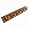 Panet Coat Rack Coat Rack Wall Hanging Wall Porch Entry Clothes Hook Living Room Solid Wood Shelf Multifunctional Bedroom Hanger (Color : Brown, Size : 60.5 * 6cm) view 1