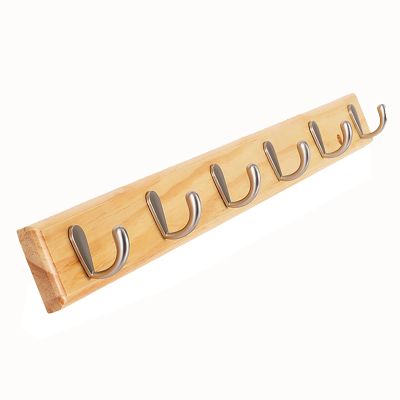 Panet Coat Rack Coat Rack Wall Hanging Wall Porch Entry Clothes Hook Living Room Solid Wood Shelf Multifunctional Bedroom Hanger (Color : Wood Color, Size : 74 * 6cm)