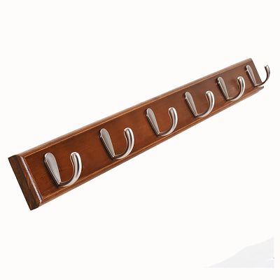 Panet Coat Rack Coat Rack Wall Hanging Wall Porch Entry Clothes Hook Living Room Solid Wood Shelf Multifunctional Bedroom Hanger (Color : Brown, Size : 74 * 6cm)