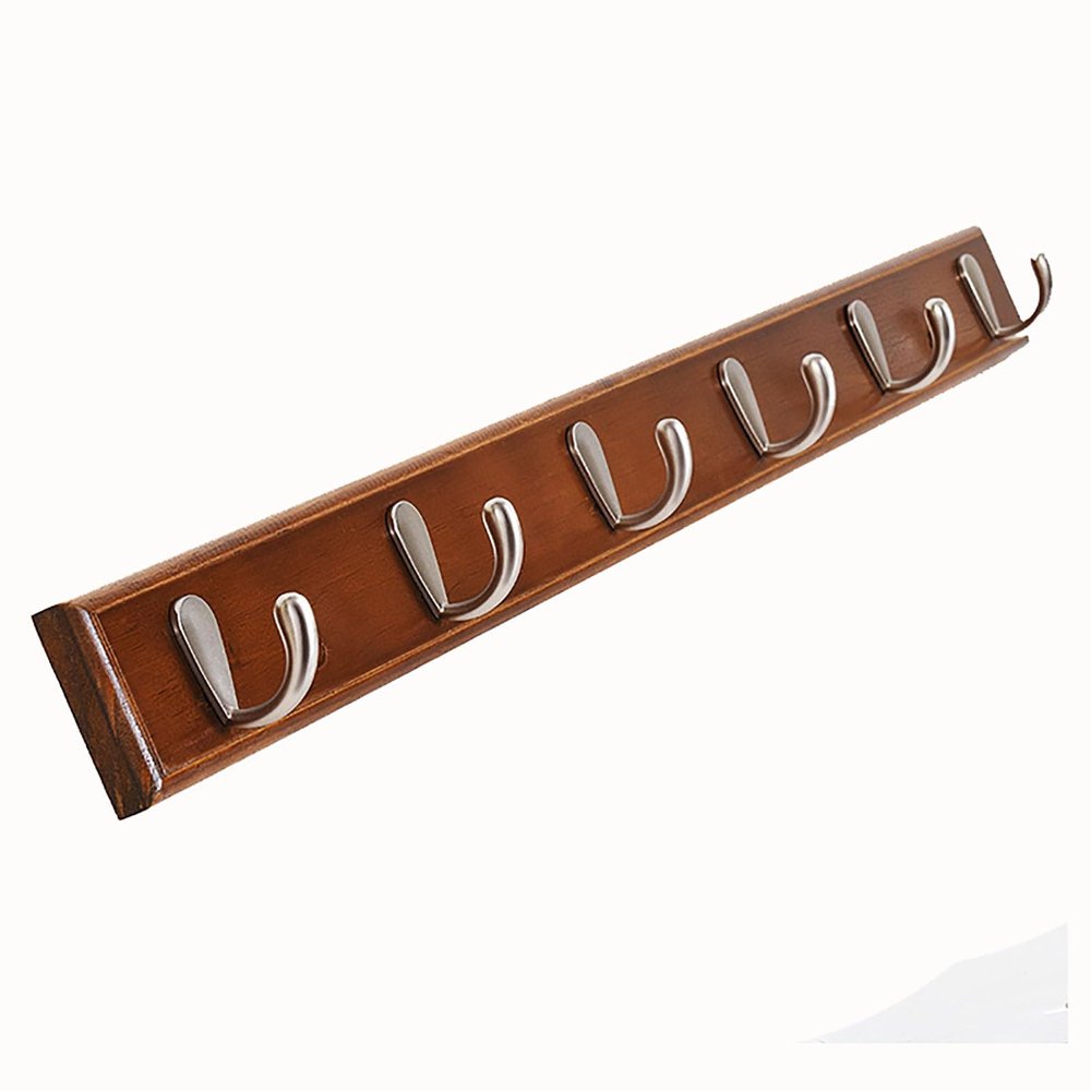 Panet Coat Rack Coat Rack Wall Hanging Wall Porch Entry Clothes Hook Living Room Solid Wood Shelf Multifunctional Bedroom Hanger (Color : Brown, Size : 74 * 6cm)