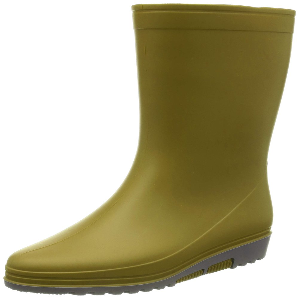 ASAHI() Women's Rain Shoes, Mid Type, Made in Japan, Green, 25.0 cm