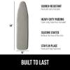 GORILLA GRIP The Original Ironing Board Cover and Pad, Silicone Coating, 400F Scorch Resistant Thick Padding, Heavy Duty Iron Covers Standard Boards, Hook and Loop Fastener Strap, Silver 15x54 view 2