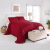 BrylaneHome Oversized Extra Wide Cotton Chenille Bedspread with Fringed Hems - King, Burgundy view 1