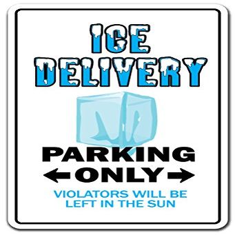 ICE DELIVERY Aluminum Sign Cold ICY Beer Cubes Deliver Chilly bar keg Drink | Indoor/Outdoor | 24" Tall