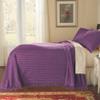 BrylaneHome Oversized Extra Wide Cotton Chenille Bedspread with Fringed Hems - Twin, Eggplant view 3