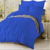 HR Luxury Linen Soft Luxurious 1-Piece Pinch Pleated Pintuck Decorative Quilt Duvet Cover with Corner Ties 100% Cotton 400 Thread Count Comforter Cover (Full/Queen, Royal Blue) view 1