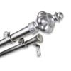 InStyleDesign Revel 1 inch Diameter Adjustable Double Curtain Rod Satin Nickel 66 to 120 inches Silver Finish view 1