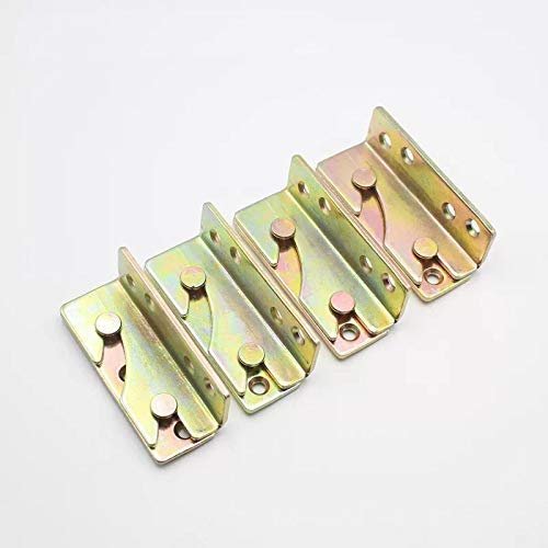 Best Award Set of 4, Heavy Duty Non-Mortise Bed Rail Fittings Wooden Bed Rail Brackets,Headboards and Foot-Boards (Set of 4,Bed Rail Bracket)