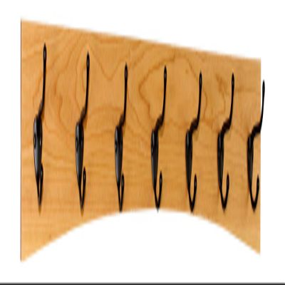 PEG AND RAIL Solid Cherry Arched Wall Mounted Coat Rack Bronze Hat & Coat Hooks - Made in The USA (Cherry, 36" x 4.5" with 7 Hooks)