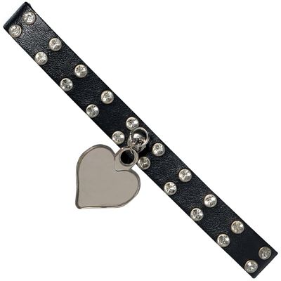 Black Leather Fancy Kitty Deluxe Collar (5.25" x 6.25") - Pack of 1 - Perfect Fit & Style for Your Feline